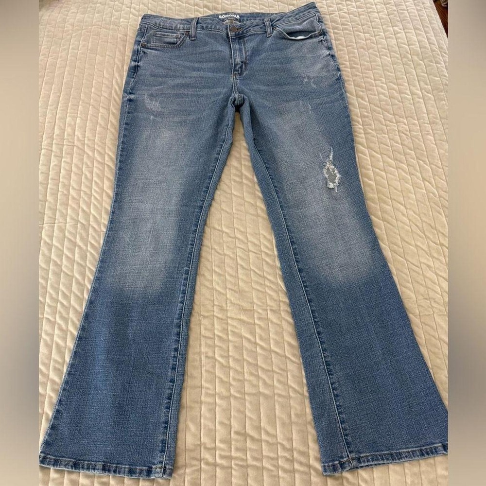 Women's Sonoma Goods For Life blue bootcut jeans — soft stretch denim with li...